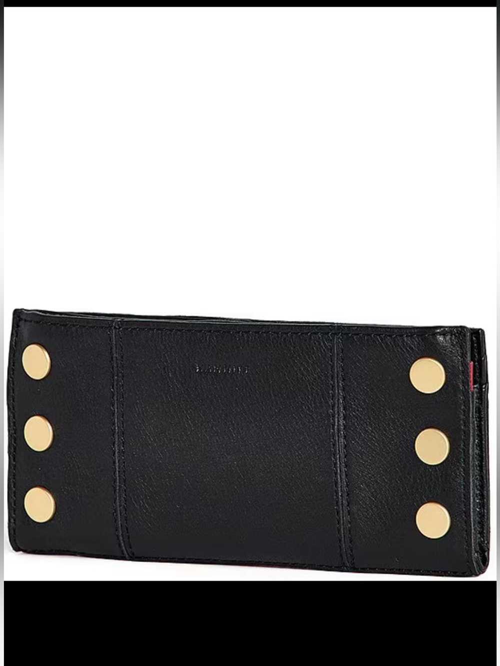 NWT🌷Hammit 110 North Pebbled Leather Gold Studded Checkbook Wallet
